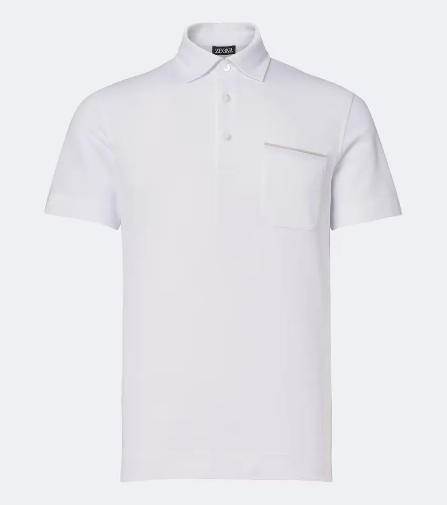 Cotton Piqué Polo Shirt by Zegna