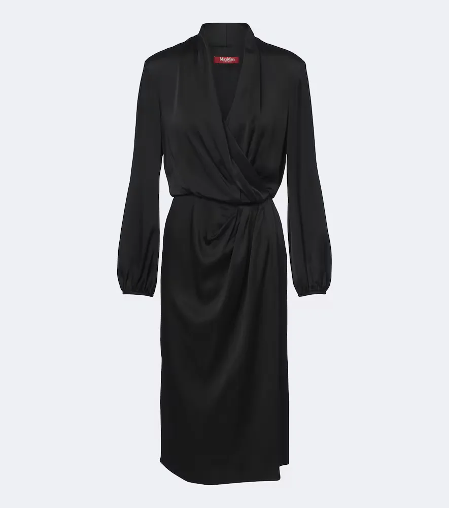 Elegante Draped Satin Midi Dress by Max Mara