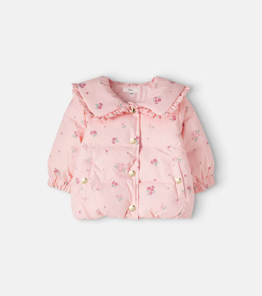 Floral Ruffled Puffer Jacket by Chloé