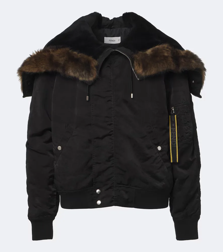 Shearling-Trimmed Technical Blouson Jacket by FENDI