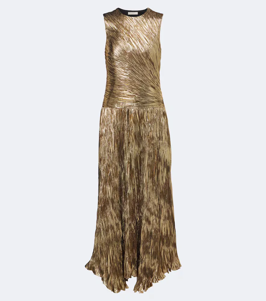 Eugenia Pleated Lamé Gown by Ulla Johnson