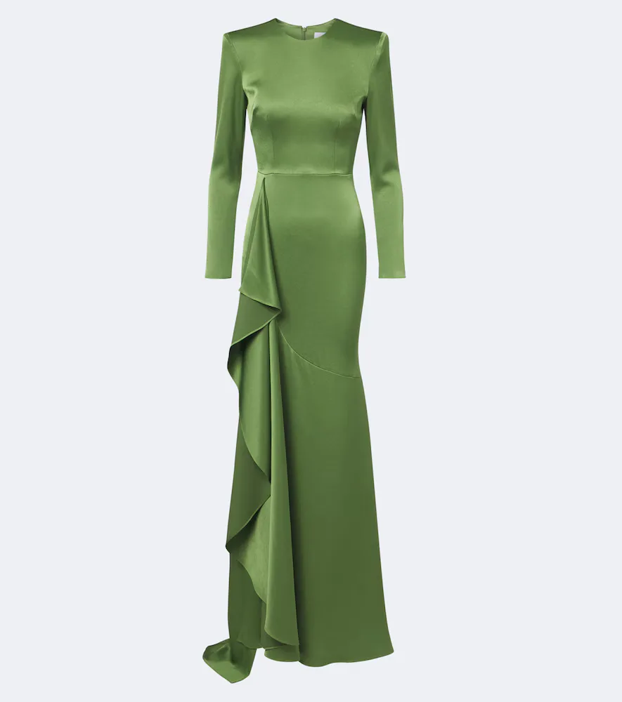 Draped Crêpe Satin Gown by Alex Perry