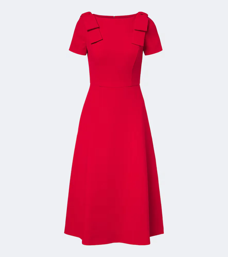 Bow-Detail Crêpe Midi Dress by Carolina Herrera