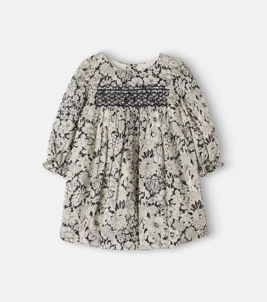 Jailys Floral Smocked Cotton Dress by Bonpoint
