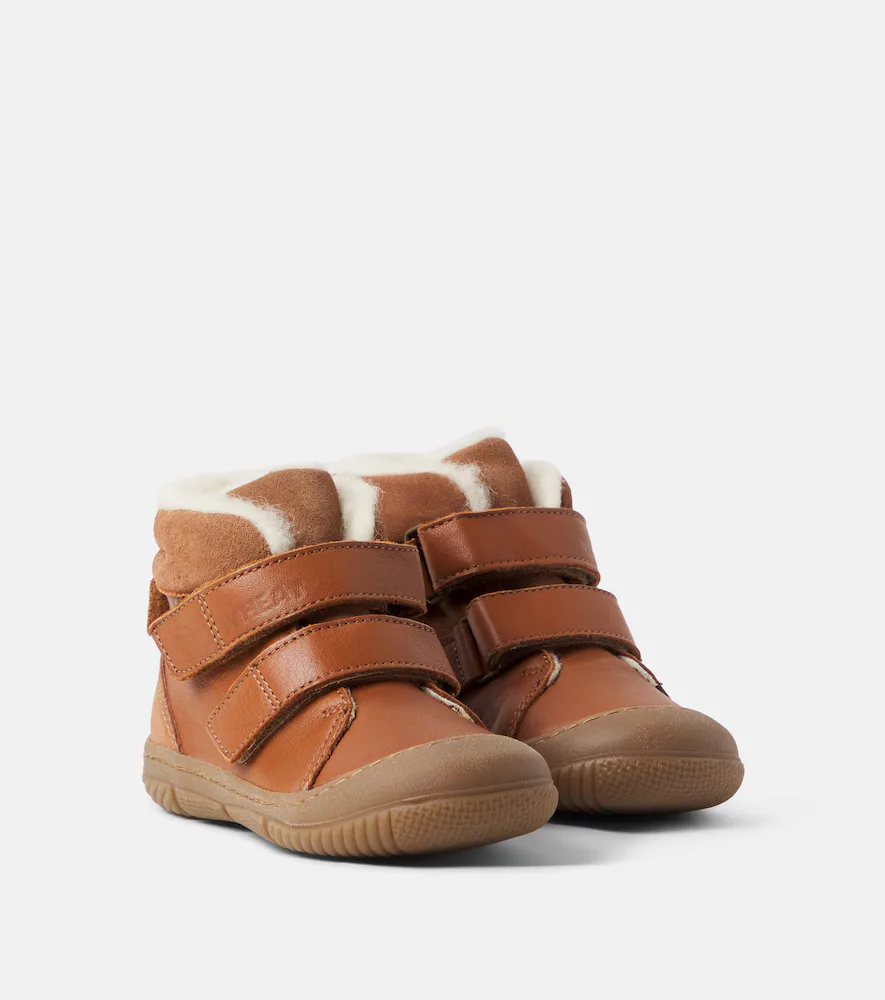 Snug Tex Suede-Trimmed Leather Boots by Wheat