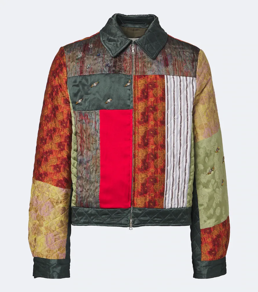 Embellished Patchwork Blouson Jacket by Dries Van Noten