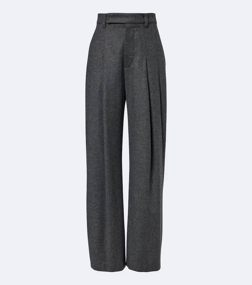 Wool and Cashmere Wide-Leg Pants by Brunello Cucinelli