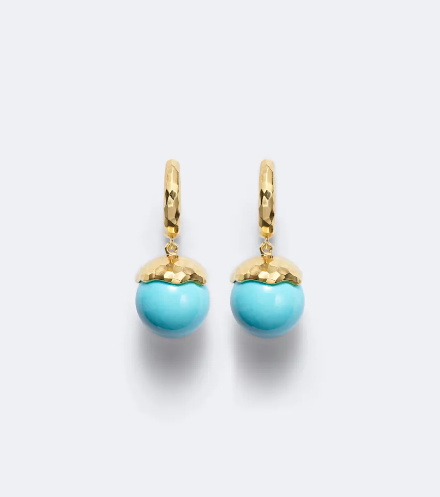 Orb 18kt Gold Earrings with Turquoise