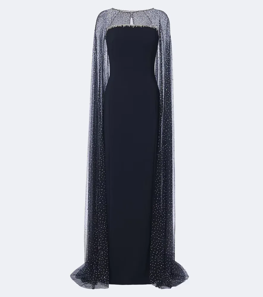 Moxie Caped Embellished Gown by Jenny Packham