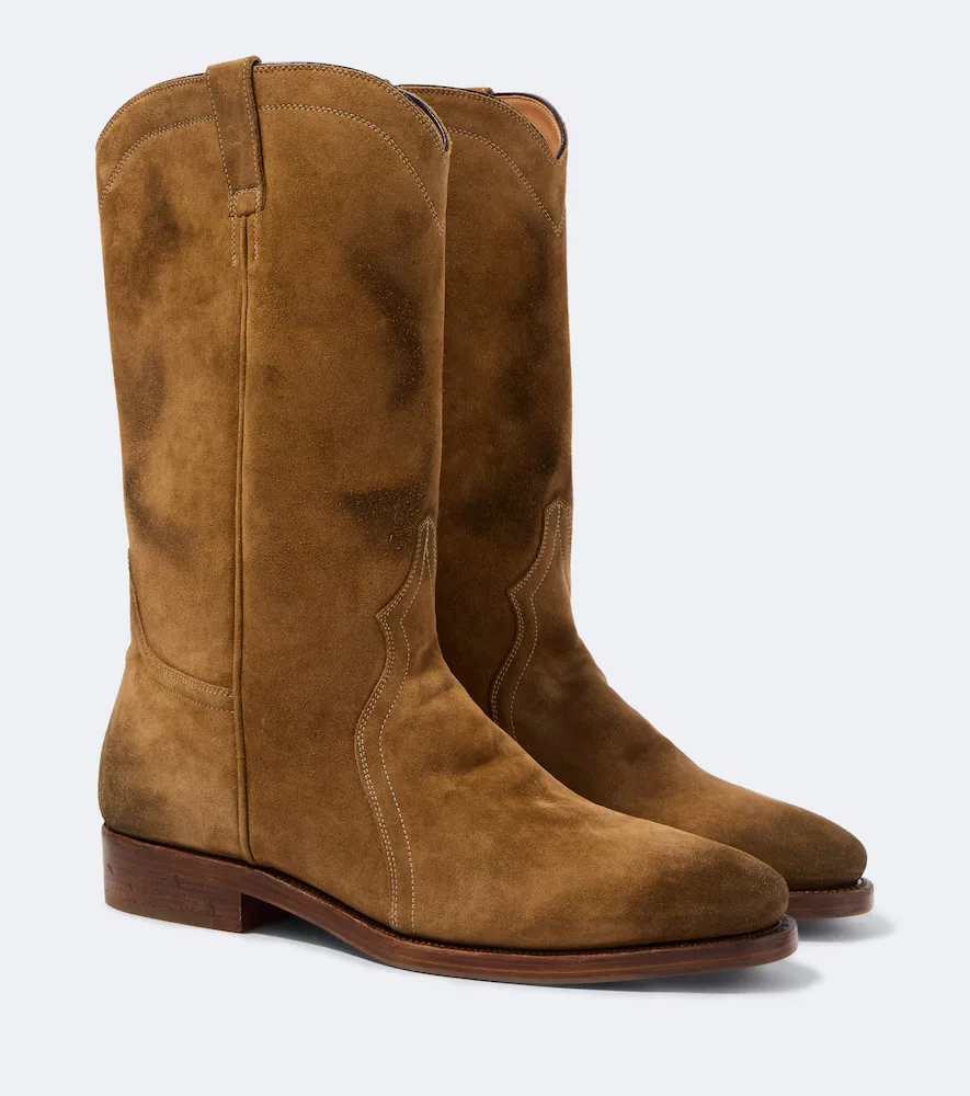 Distressed Suede Ankle Boots by Jil Sander