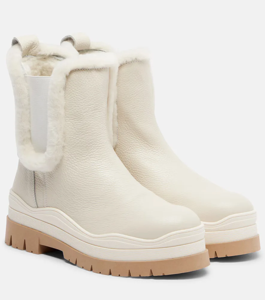 Arosa Shearling-Lined Leather Ankle Boots by Bogner