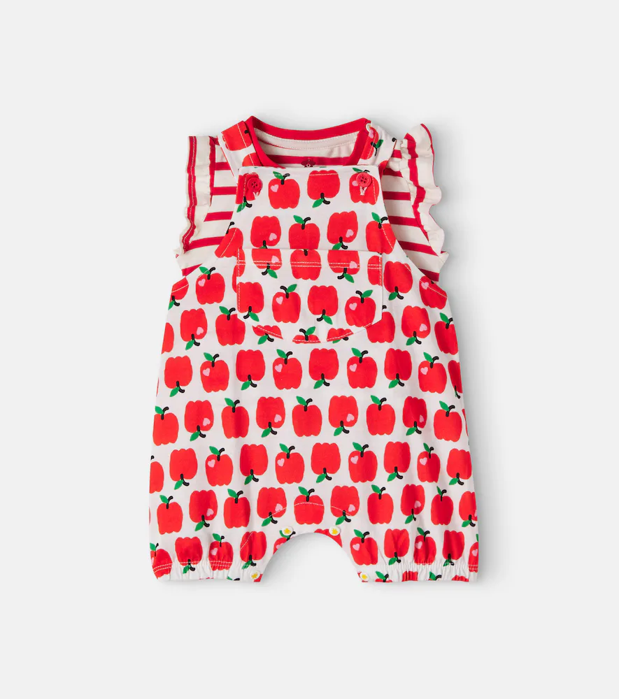 Baby Printed Cotton Playsuit and T-Shirt Set by Fabula