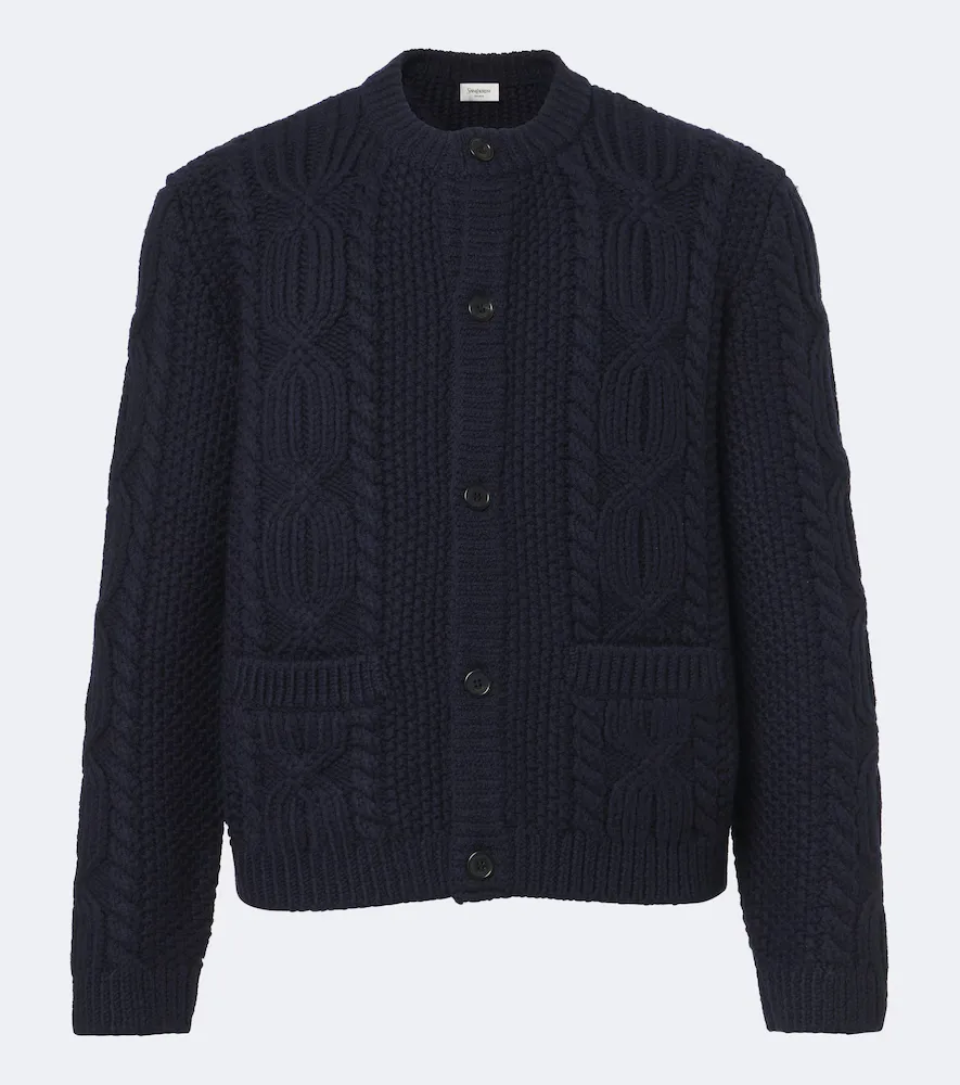 Cable-Knit Wool Cardigan by Saint Laurent