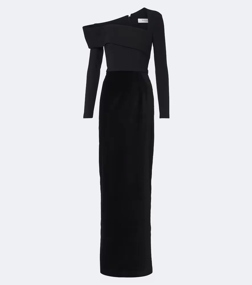 One-Shoulder Crêpe Gown by Safiyaa