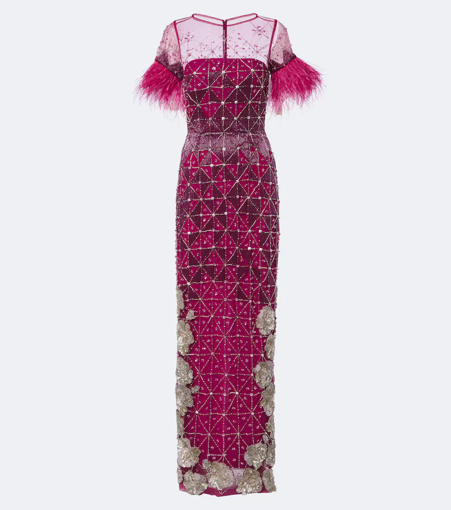 Aviary Crystal Embellished Bustier Gown by La Fuori