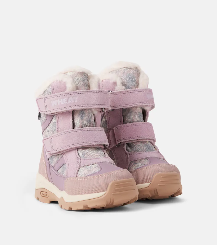 Trailor Tex Floral Suede-Trimmed Boots by Wheat