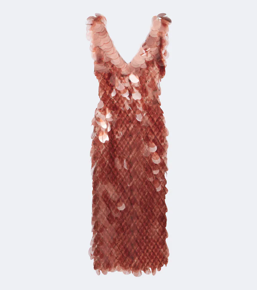 Sequined Sheer Midi Dress by Rabanne