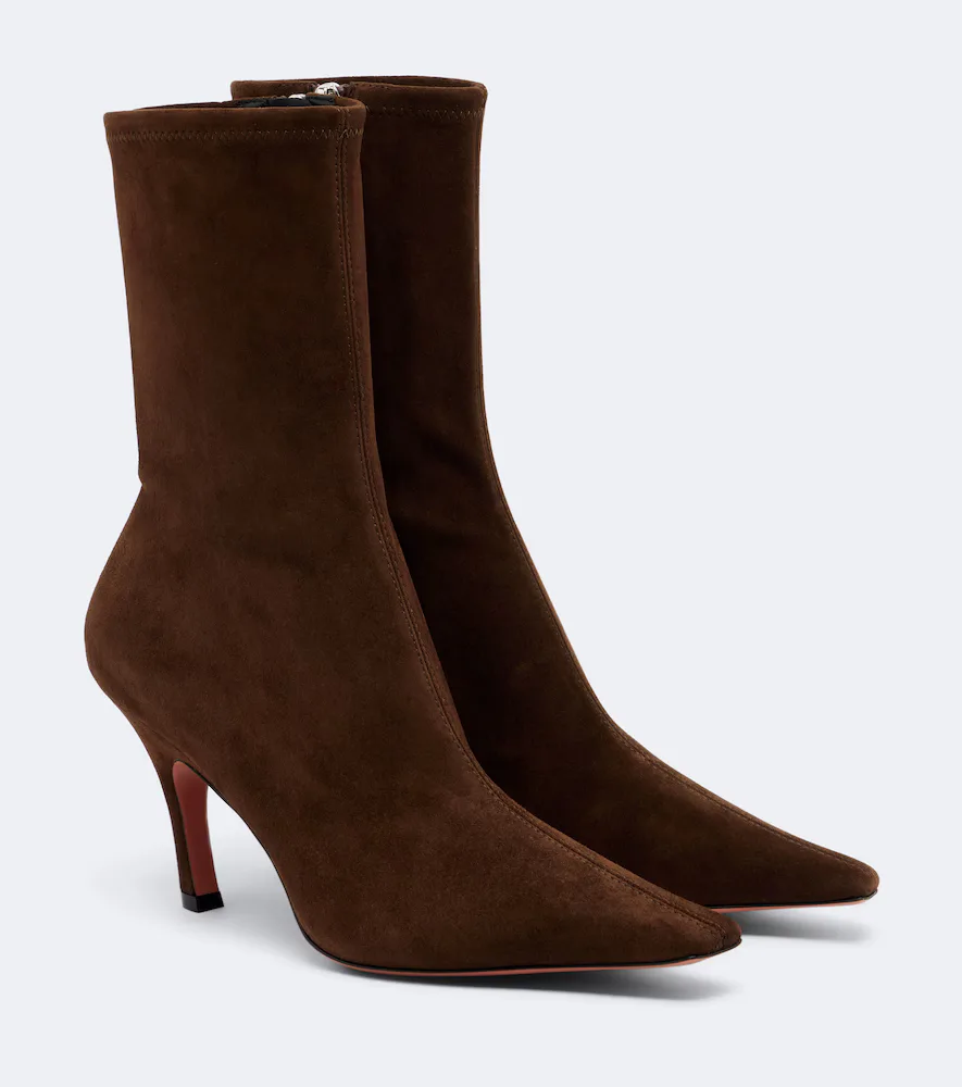 Jamie Suede Ankle Boots by Amina Muaddi
