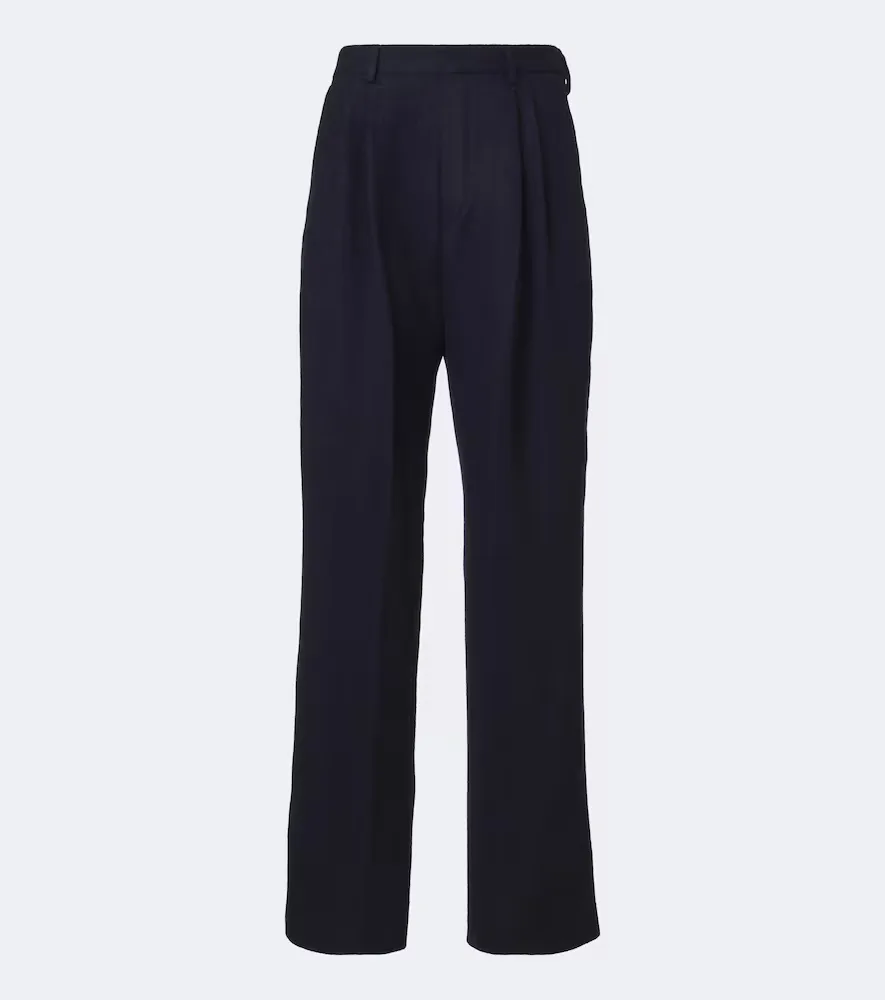 Pleated Wool Straight Pants by Dries Van Noten