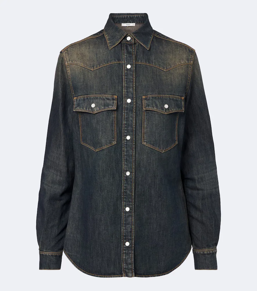 Cotton-Blend Denim Shirt by FENDI