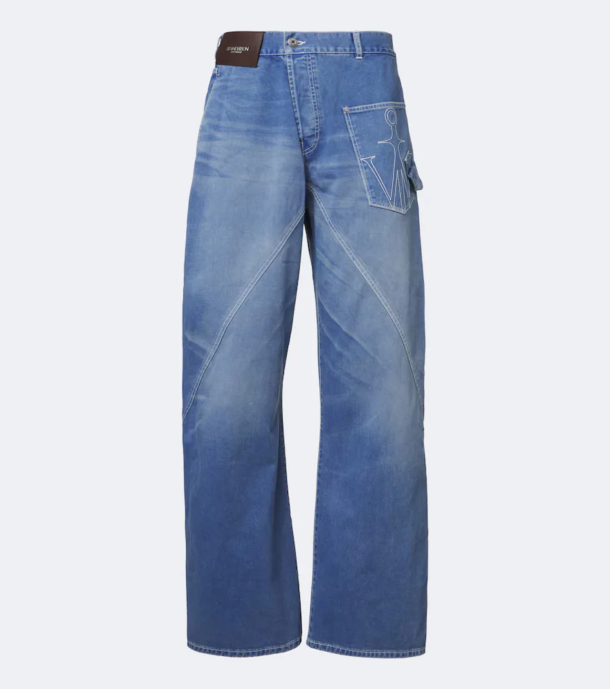 Twisted Embroidered Straight Jeans by JW Anderson