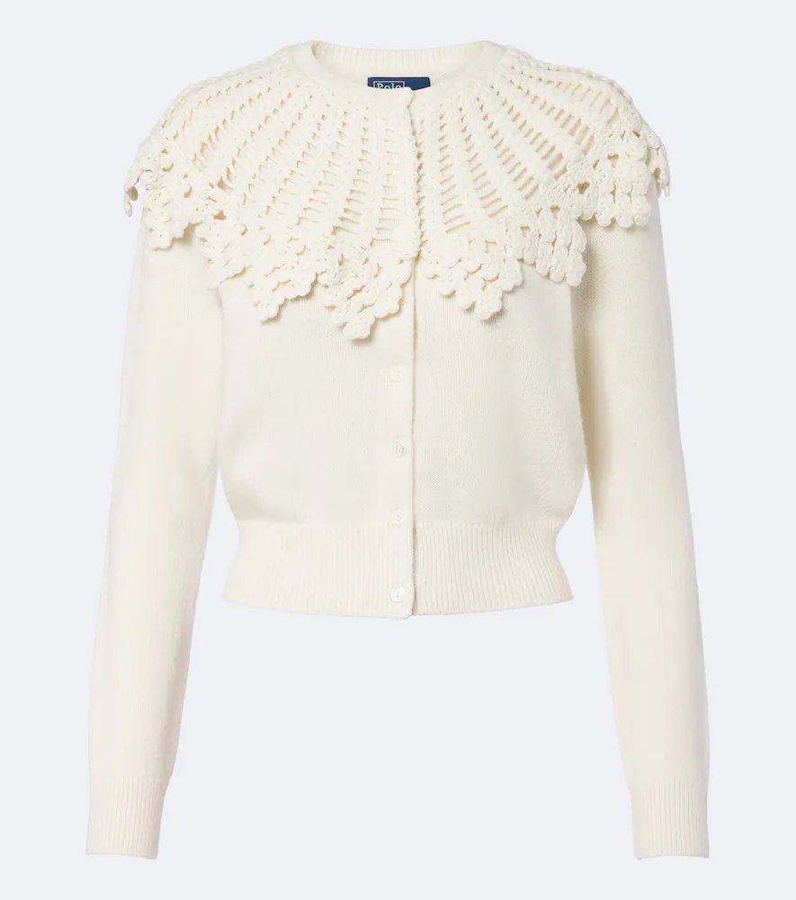 Crochet-Trimmed Wool and Alpaca Cardigan by Polo Ralph Lauren