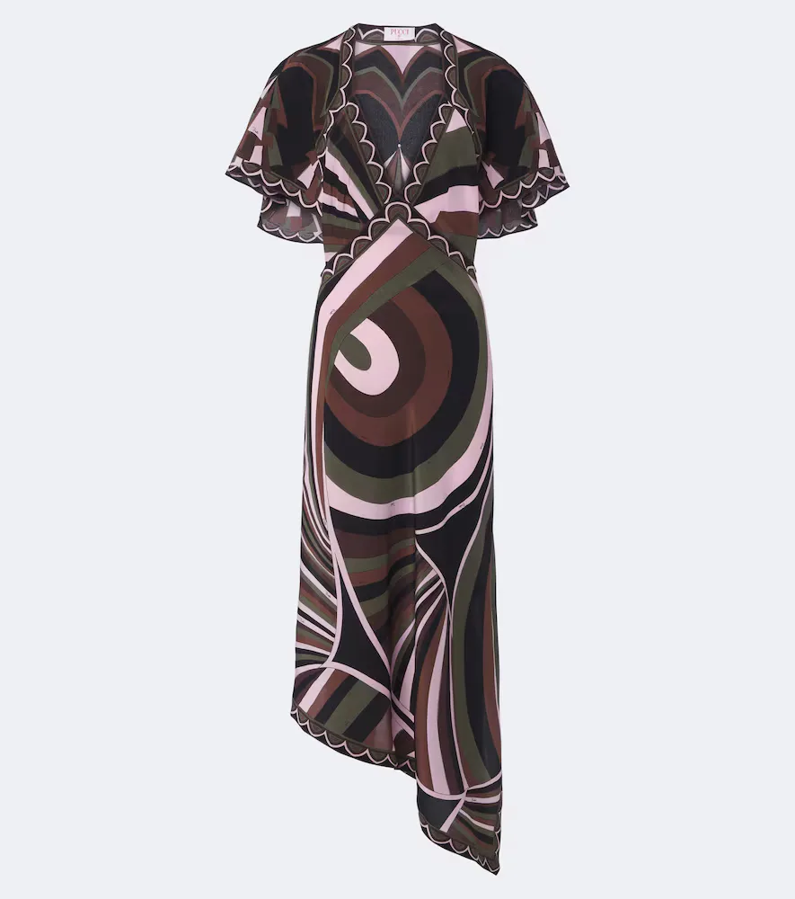 Iride Baiadera Silk Midi Dress