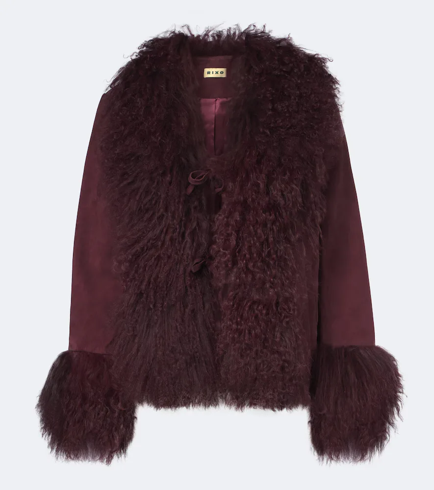 Sammy Shearling-Trimmed Suede Jacket by Rixo