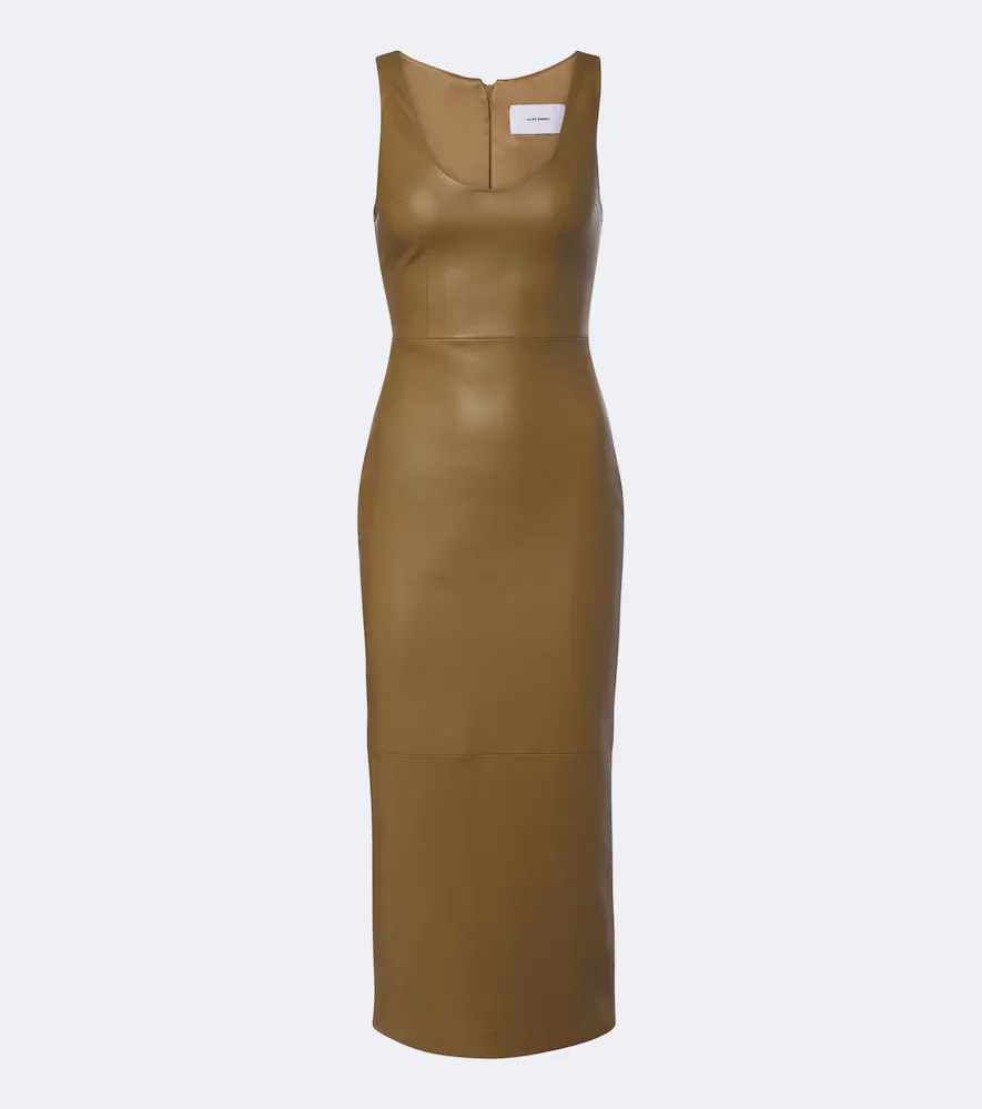 Leather Midi Dress by Alex Perry