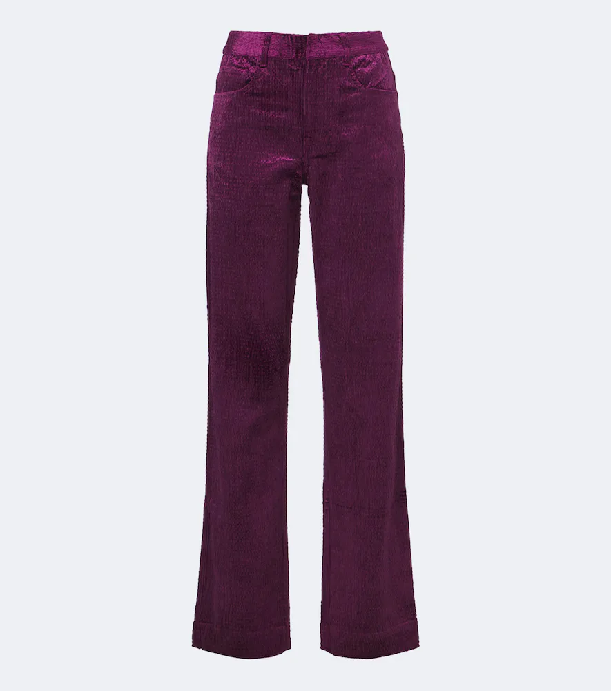 Ava Cotton-Blend Corduroy Straight Pants