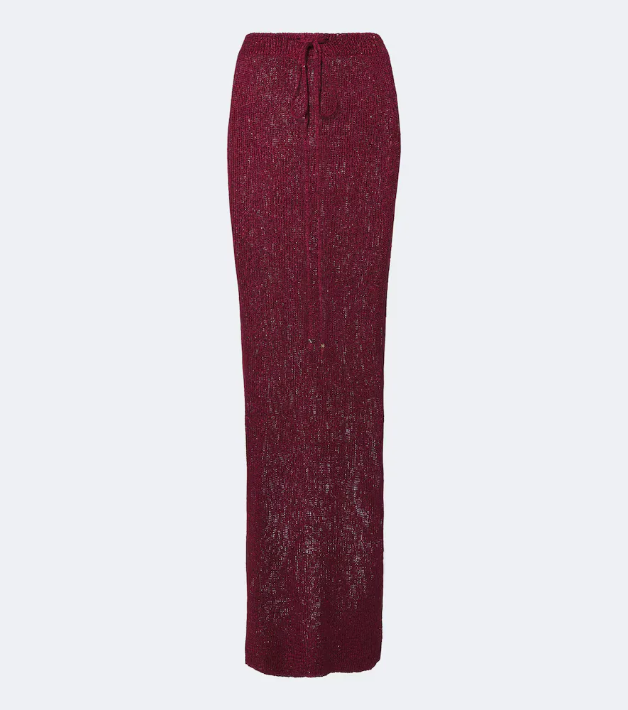 Alma Sequined Knitted Maxi Skirt by Bananhot