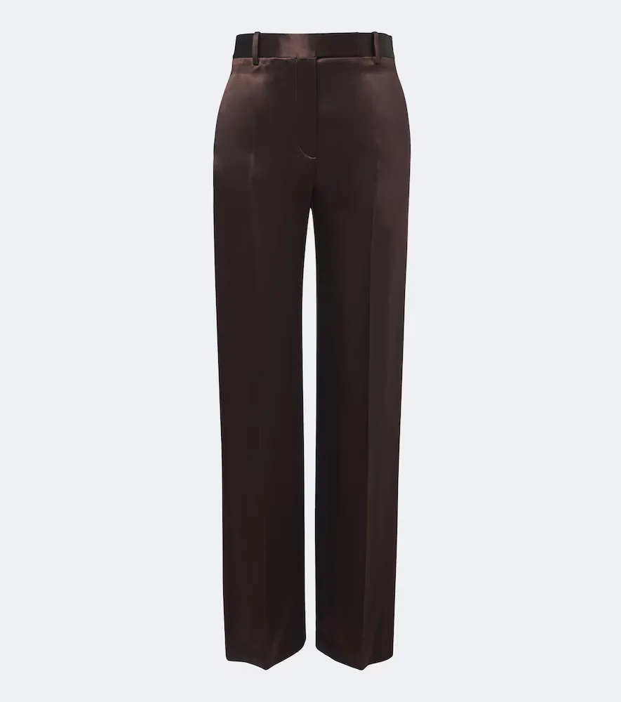 Silk Satin Wide-Leg Pants by Tom Ford