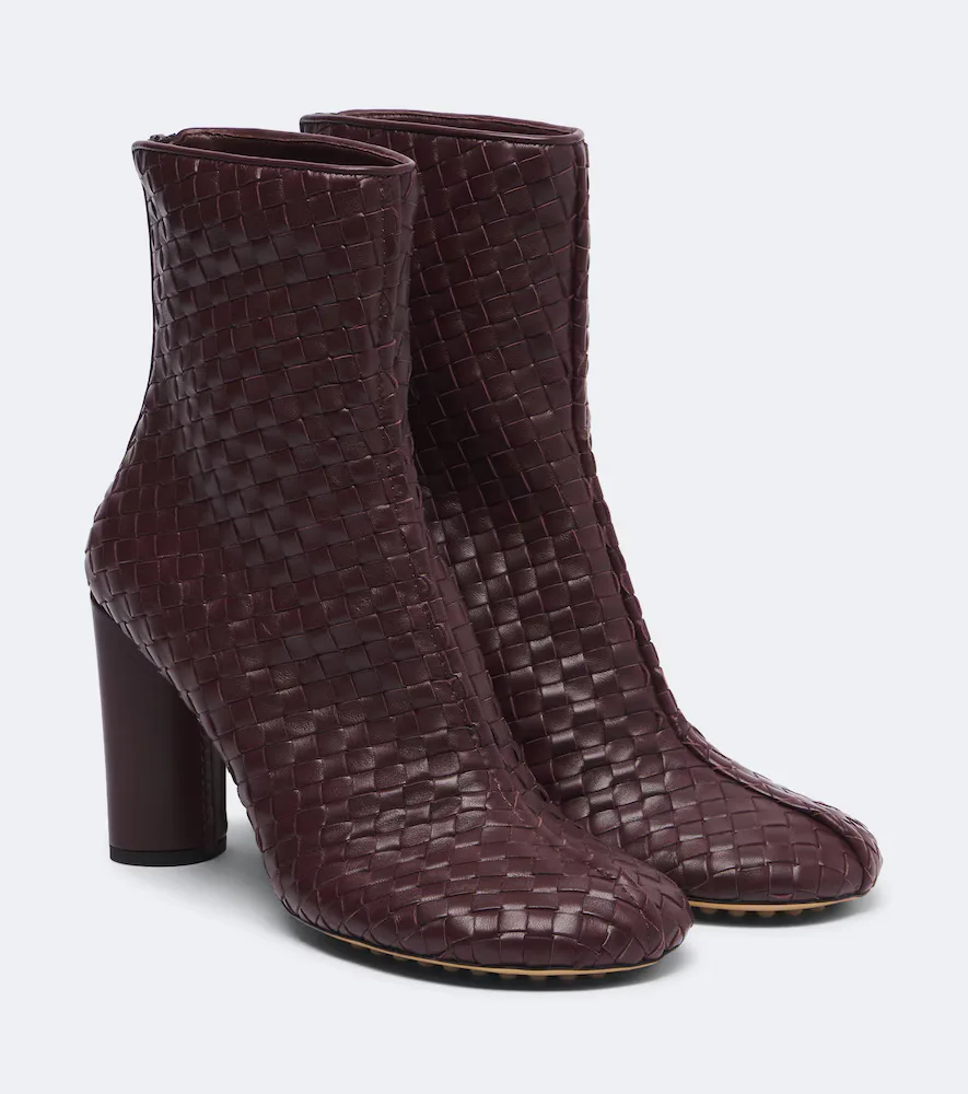 Intrecciato Leather Ankle Boots by Bottega Veneta