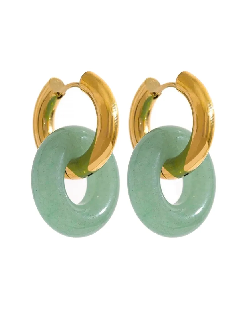 18K Plated 15.75 ct. tw. Jade Earrings by Liv Oliver