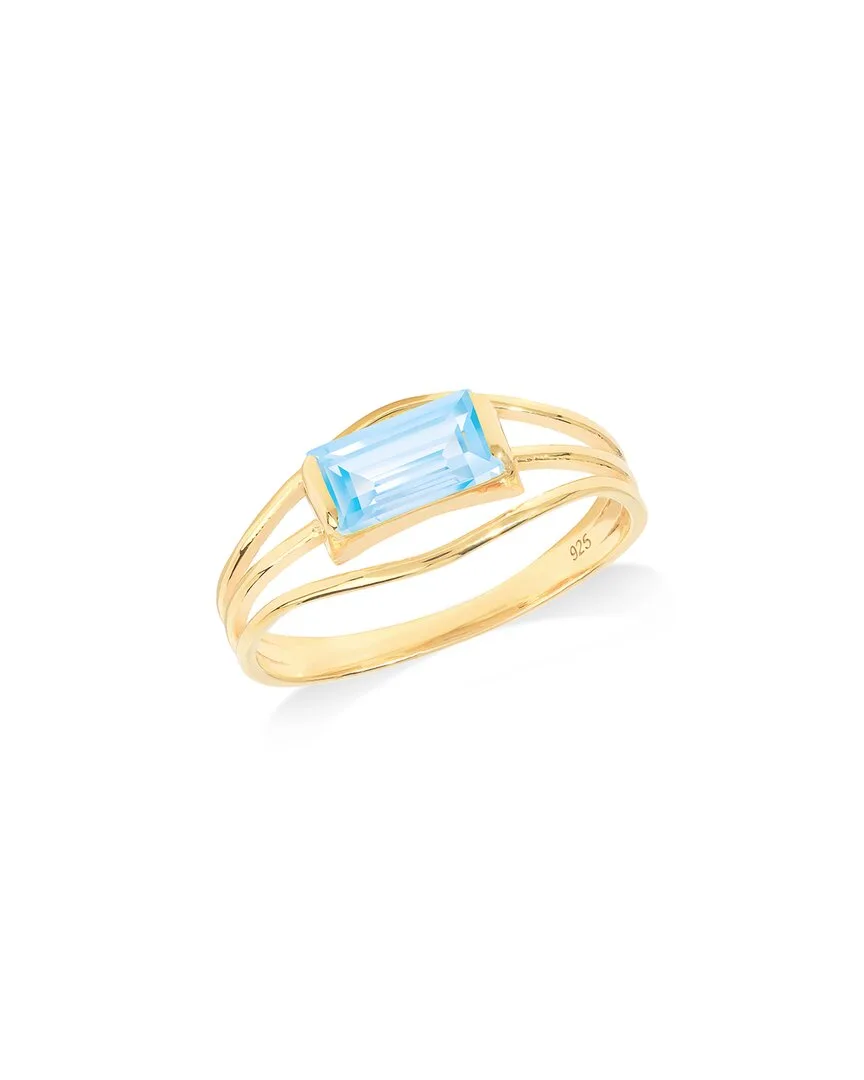 14K Over Silver 0.62 ct. tw. Sky Blue Topaz Solitaire Ring