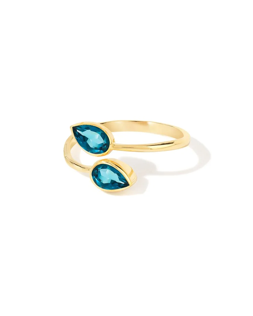 14K Over Silver 1.08 ct. tw. London Blue Topaz Solitaire Ring