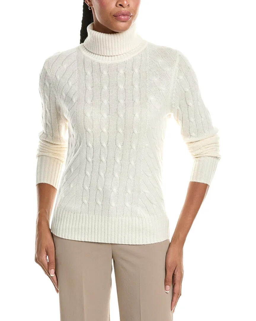 Cable Roll Neck 100% Cashmere Sweater by Npeal
