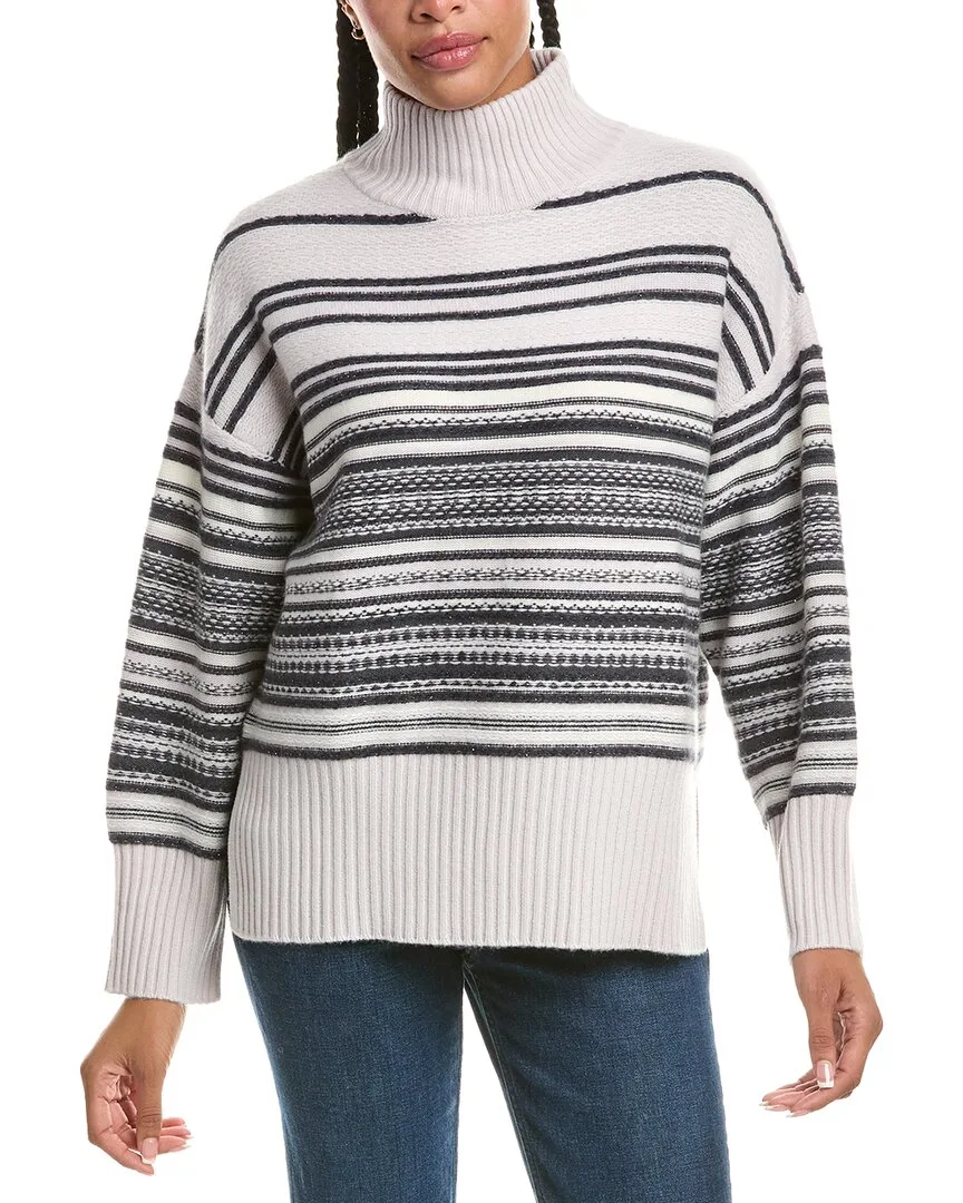Fairisle Mock Neck Cashmere-Blend Sweater by Npeal