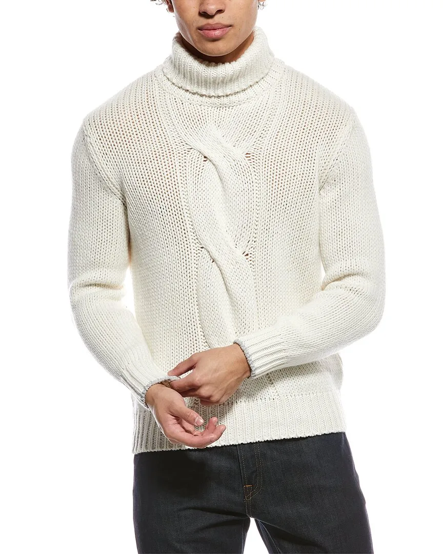 Cable 100% Cashmere Turtleneck Sweater by Brunello Cucinelli