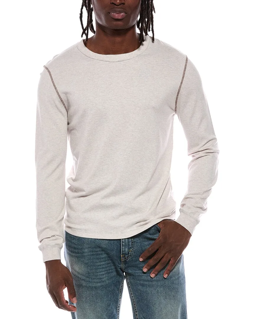 Crewneck Color Coverstitch Sweater by Autumn Cashmere