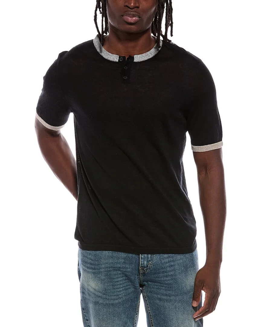 Colorblock Trims Henley T-Shirt by Autumn Cashmere