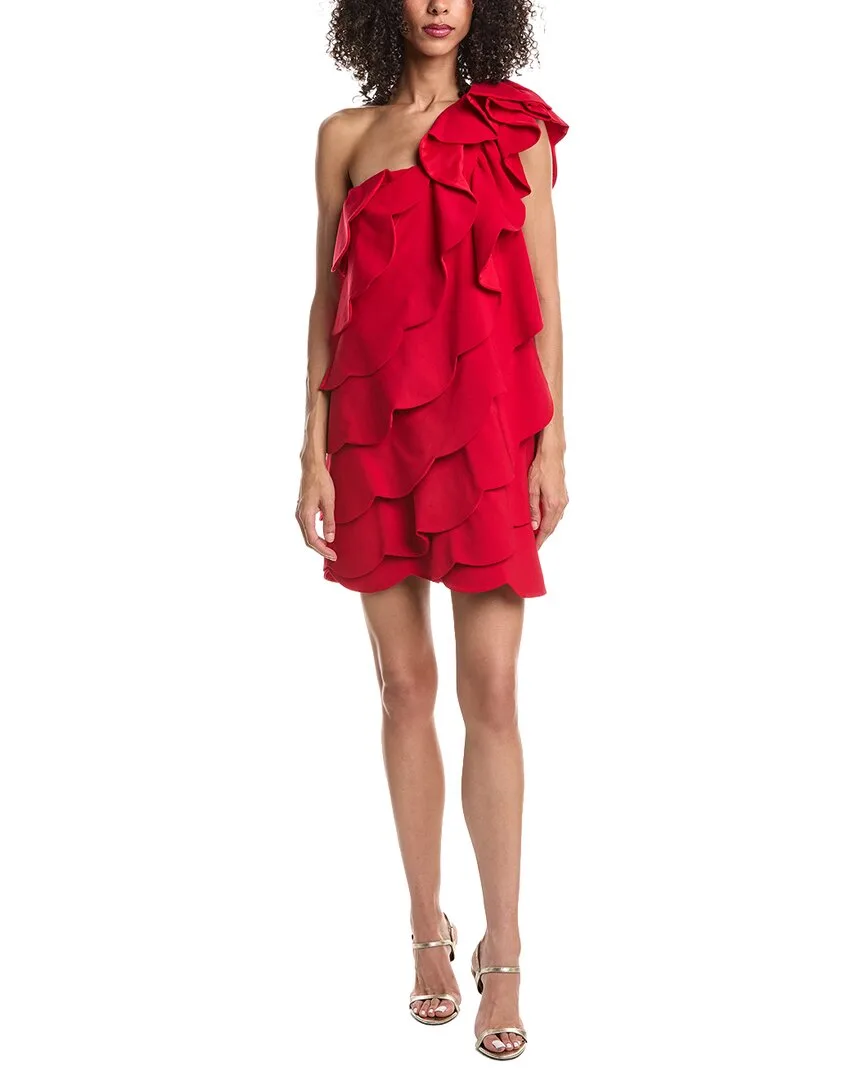 One-Shoulder Wool-Blend Mini Dress by Valentino