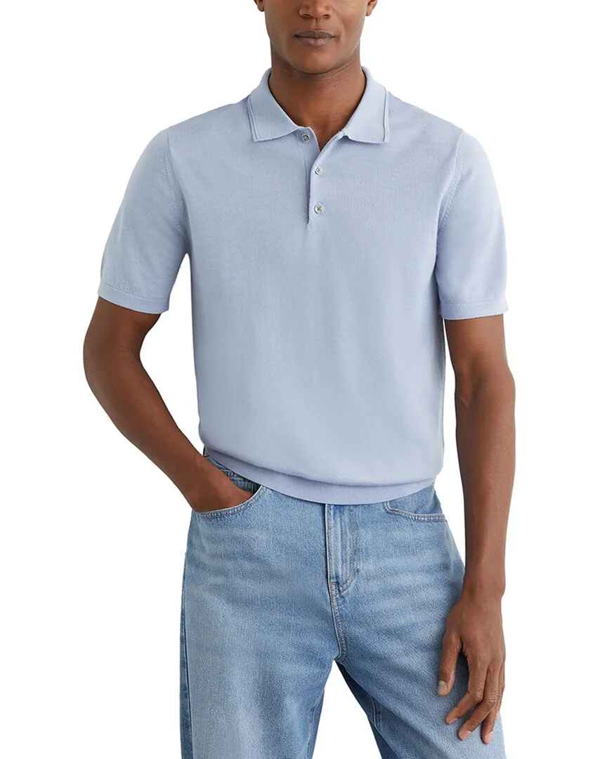 Manor Half Button Meri Wool Sweater by Reiss