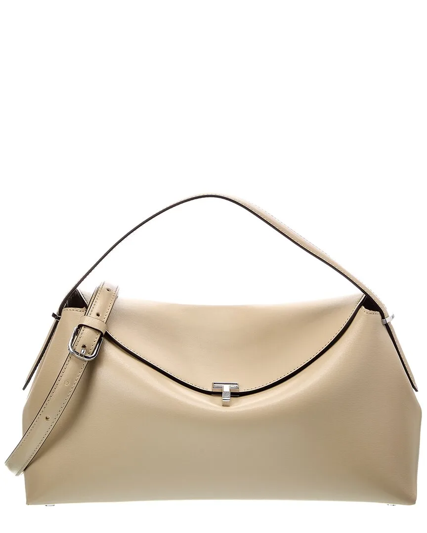 T-Lock Leather Top Handle Shoulder Bag by Totême