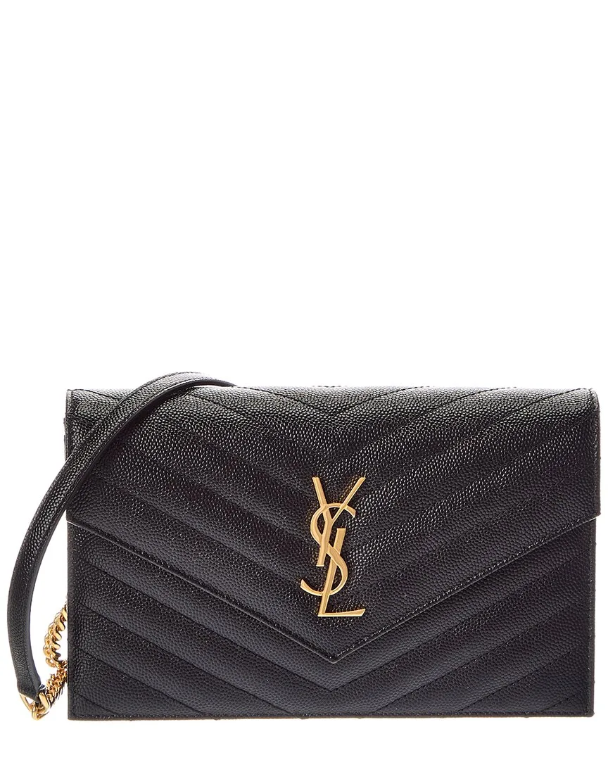 Cassandra Leather Wallet on Chain by Saint Laurent
