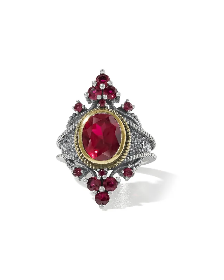 Silver Plated 4.84 ct. tw. Lab-Grown Ruby Statement Ring by Tiramisu