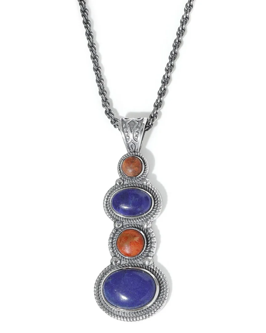Silver Plated 14.10 ct. tw. Gemstone Statement Necklace by Tiramisu