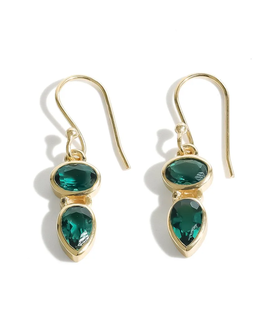Plated 4.00 ct. tw. Lab-Grown Green Quartz Dangle Earring by Tiramisu