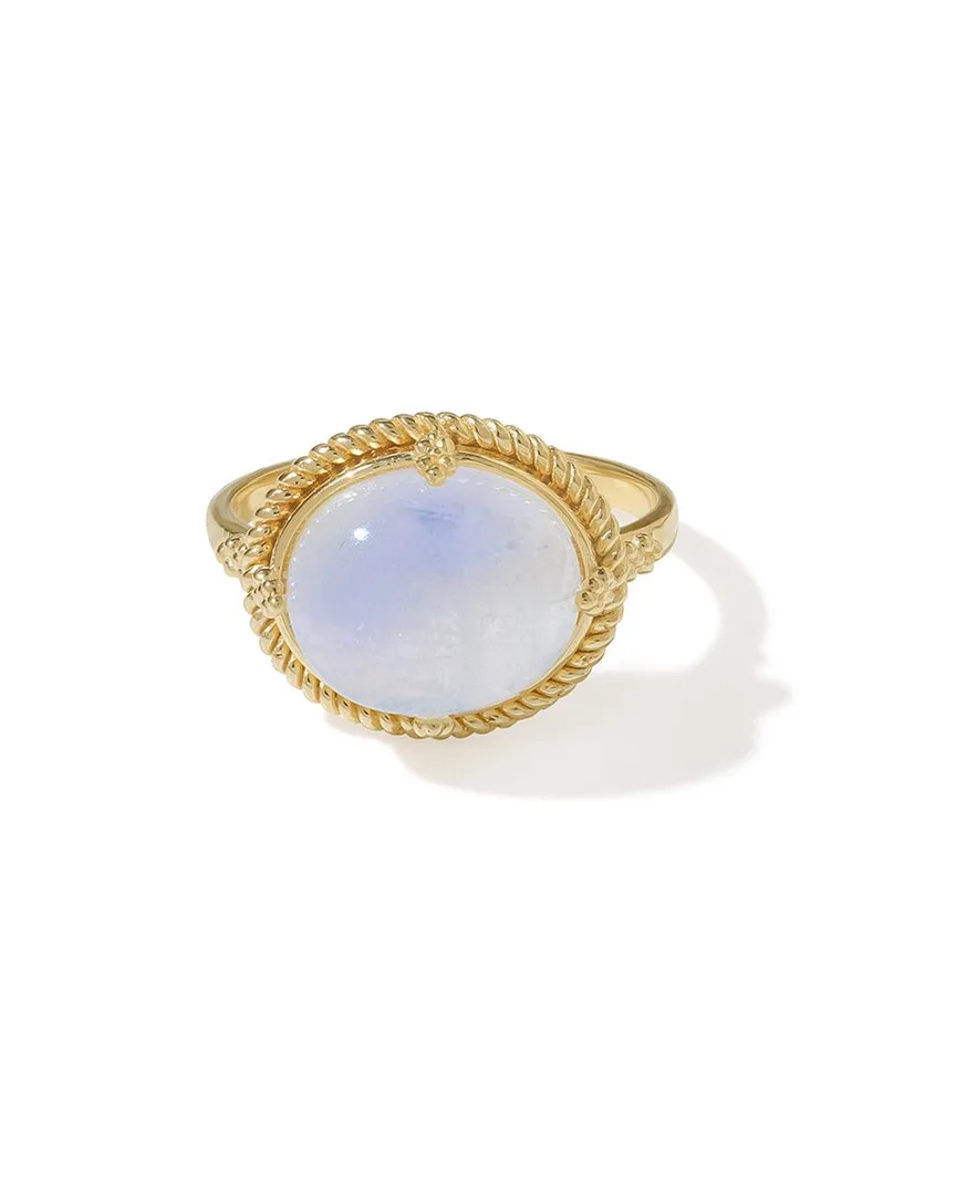 Plated 3.55 ct. tw. Rainbow Moonstone Solitaire Ring by Tiramisu