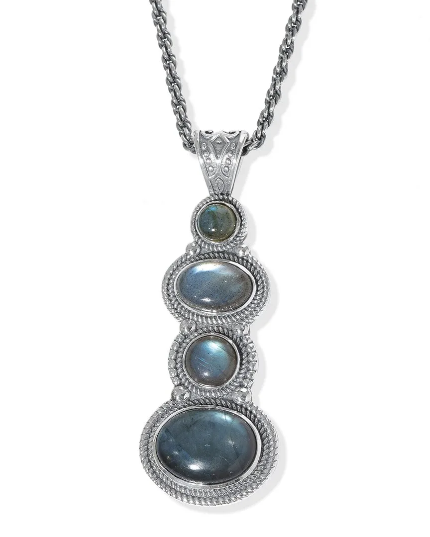 Silver Plated 16.76 ct. tw. Labradorite Statement Necklace by Tiramisu